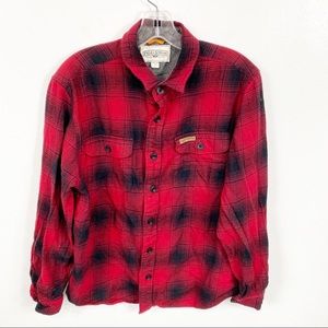 Mens Field & Stream Red Plaid Flannel Shirt